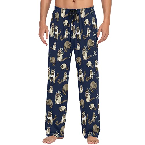 ZZXXB Dragon Dog Llama Pajama Pants for Men Comfort Sleep Lounge Bottoms Straight-fit with Pockets S-XXL