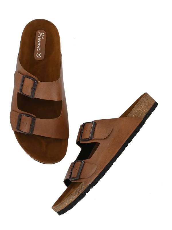 Shences Men Original Cork Sole Sandals (Tan), 6 UK, Tan (B0B1HZL1HF) Amazon Price History, Amazon Price Tracker