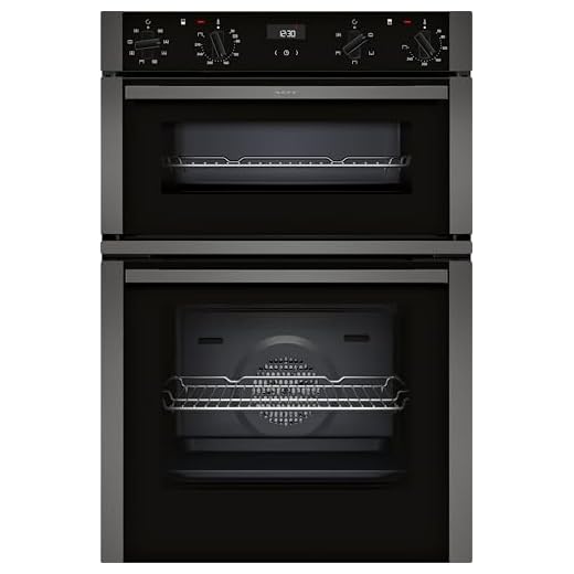 NEFF, N50, U1ACE2AG3B, 60cm Built-in Double Oven with CircoTherm, Easy Clean and LCD display in Graphite-Grey