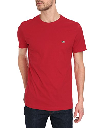 Lacoste Crew Neck Camiseta Manga Corta, Rojo, 3 para Hombre