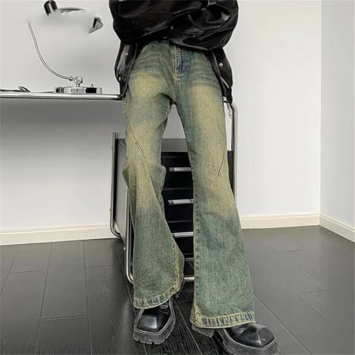 Men's Jeans American Style Worn Out Gradient Color Light Flare Pants2