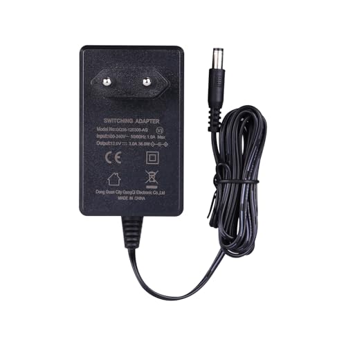 YUNBO 12V 3A Adaptador de Fuente de Alimentación CA 100–240V a CC 12V 36W Adaptador de Corriente para Tiras de luz LED