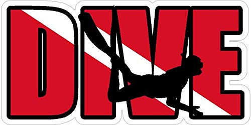 Dive Text Scuba Diving Flag Bumper Sticker 5