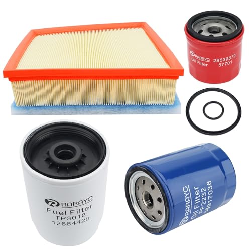 RARAYC Diesel 6.6L Duramax Filter Kit Fuel/Oil/Air/Transmission Filter, Compatible with 2001-2016 Chevy Silverado/GMC Sierra 2500 3500 HD Replaces#TP3018, PF2232, A3141C, 29539579