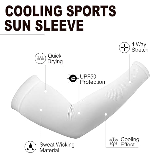 Image of TRENDMALLS Arm Sleeves, Cooling UV Sun Protection Sports Compression for Men /Women /Kids