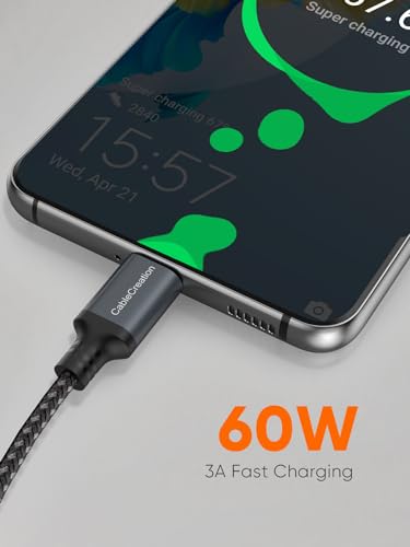 Image of CableCreation USB C to USB C Cable 60W 1.6FT, Type C Fast Charging Cord | Compatible with iPhone 15 Series, MacBook Pro, iPad Pro Air 4, Galaxy S24 S23+ S22