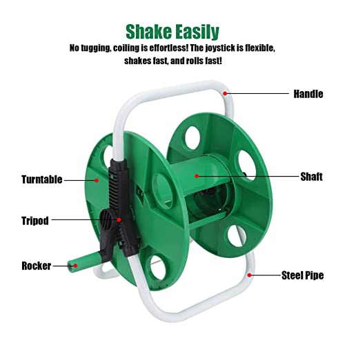 45M Portable Garden Hose Reel – Heavy Duty Manual Metal Hose Reel Without Hose, Lightweight for Outdoor Garden Watering - Image 3