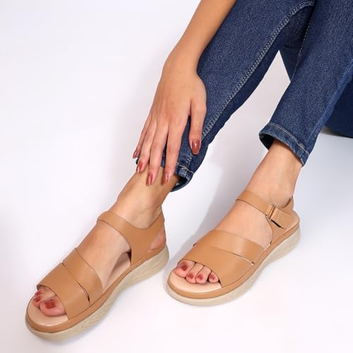 Image of TRASE Snug Steps Women Casual Double Strap Hook And Loop Sandals
