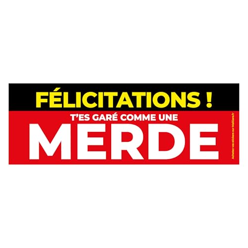 18 étiquettes STATIONNEMENT GENANT pour véhicule mal garé - Grand Format 7,4 x 21 cm - Stickers autocollant