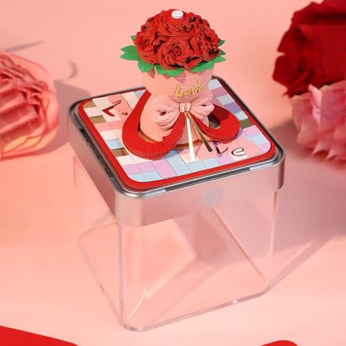 Calendrier 3D rose cadeau de bureau 2026 original avec LED - 2
