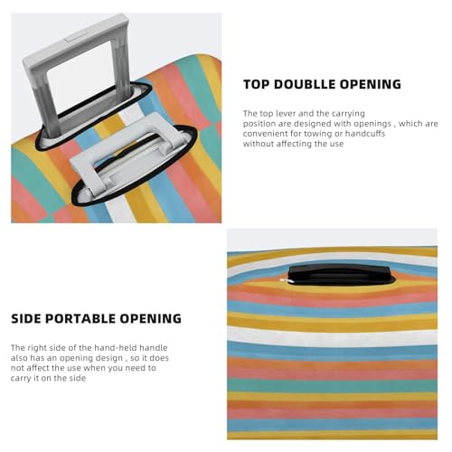 Summer Striped Fabric Vertical Stripes Elastic Travel Luggage Covers Dustproof Scratch-Resistant Suitcase Protector Fit 22-24 Inch3