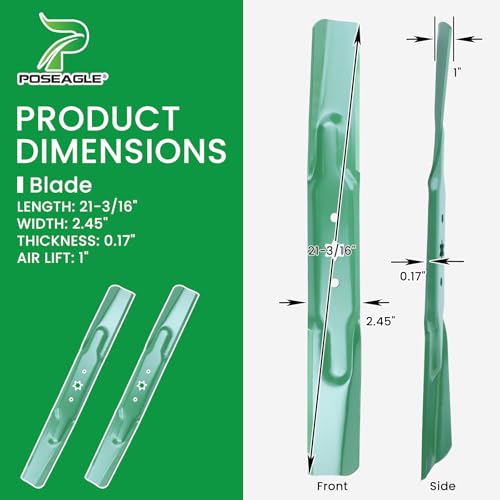 POSEAGLE 2 Pack 942-04308 Blades with 712-0417A Blade Nuts for Cub Cadet ZT1 42 XT1 LT42 T110 LT2000 Replaces Cub Cadet 42 inch Mower Blades Troy Bilt 42 inch Mower Blades 942-04312 High Lift by POSEAGLE - Image 3