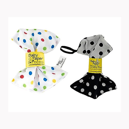 Image of Baby Paper–2 Pack of Crinkly, Sensory Toys, White/Black Dot & Multi Color Polka Dot