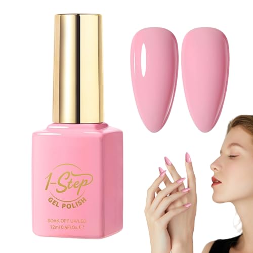 Esmalte Gel | Base Natural 1 Paso Gel Para Uñas - Base Coat Brillante + Manicura de Secado Rápido con Lámpara LED UV para Mujeres y Chicas
