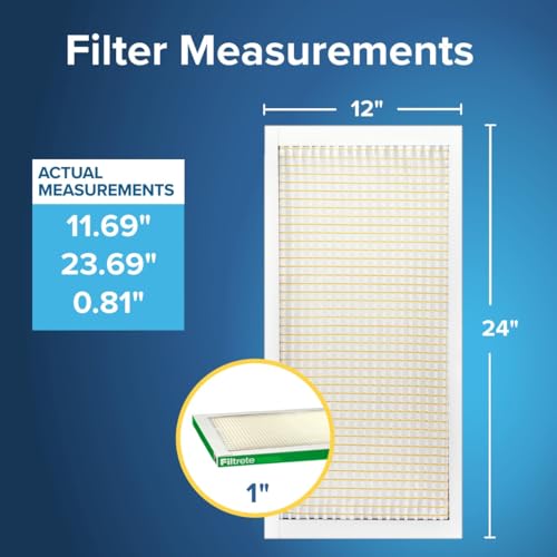 Image of Filtrete 12x24x1 Air Filter, MERV 8, MPR 700, 6 HVAC Filters