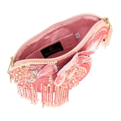 Mary Frances A Leg to Stand On Beaded Crossbody Handbag Flamingo-Shaped Novelty Evening Purse, Pink3