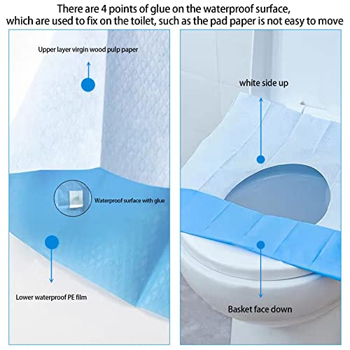 ZHOUSTOU 20 Stück Toilettensitzauflagen Einweg rutschfest WC Sitzauflage Einweg Wasserdicht Toiletten Auflage für Unterwegs Kinder Erwachsene Töpfchentraining Hotel Reise (Einzeln Verpackt) – Bild 7