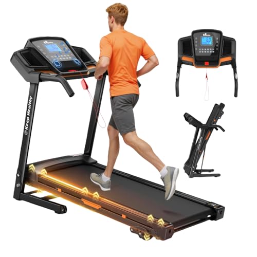 Image of Foldable Treadmill with Incline for Home, 3.5HP Electric Folding Treadmill, 330lbs Capacity, 0.5-8.5MPH, 12 Programs, Pulse Monitor, APP Control, Compact Running Machine for Home Office