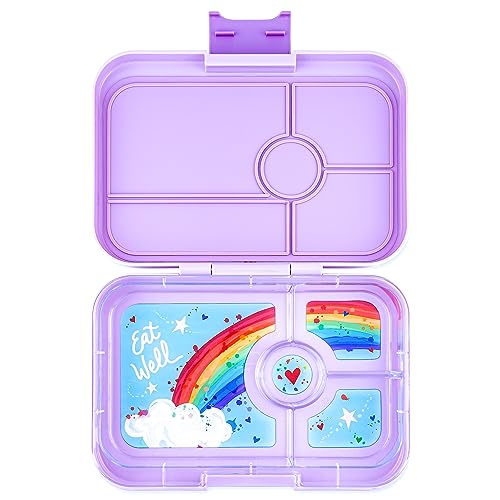 Yumbox Tapas (Seville Purple Rainbow) - Large Leakproof Bento Lunch Box for Adults/Kids, 4 Compartments - 4.2 Cups Capacity