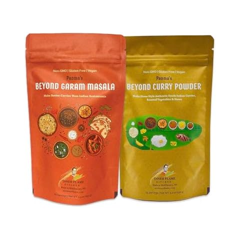 Inner Flame Beyond Garam Masala (5.3 OZ) + Beyond Curry Powder (5.3 OZ) Comb Pack | 100% NATURAL, GLUTEN FREE, VEGAN & NON GMO Cover