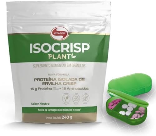 Kit Isocrisp Plant 240g Vitafor Proteína Isolada de Ervilha Iso C...