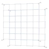 Simple Deluxe Elastic Trellis Netting 4x4', Heavy-Duty Flexible Hydroponics Support with Hooks for Grow Tent, Gardening, White, 2 Pack
