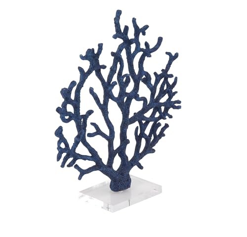 Escultura Decorativa Coral Azul Polystone 14x4x16 pulg miniatura 3