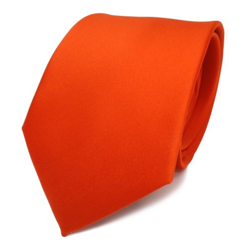 TigerTie - diseñador lazos de satén naranja naranja brillanteorange monocromo poliéster