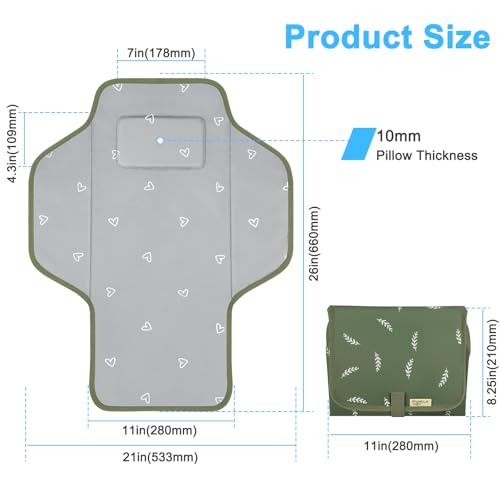 image for PHOEBUS BABY Baby Portable Changing Pad Travel - Waterproof Compact Di