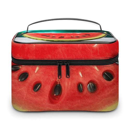 Foldable Travel Luggage Bag for Men And Women, Dry And Wet Separation Portable Travel Luggage Bag, Watermelon with Smiley Printed Waterproof Sports Luggage Bag, Fitness Bag