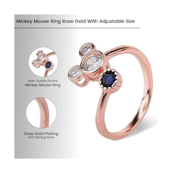 ERI Mickey Mouse,Rose Gold Toe Ring | 925 Sterling Silver,Adjustabe | Pack of 4 Toe Rings | 6 Months Warranty(T&C) | With Certificate of Authenticity and 925 Stamp | - Image 3
