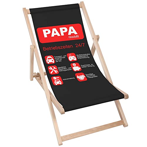 DreamRoots Vatertagsgeschenk - Liegestuhl klappbar Holz für Papa Geschenk - Liegestuhl Holz Geschenke Für Papa - Sonnenliege Klappbar Bester Papa Geschenke - Strandstuhl Holz Bester Papa Cover