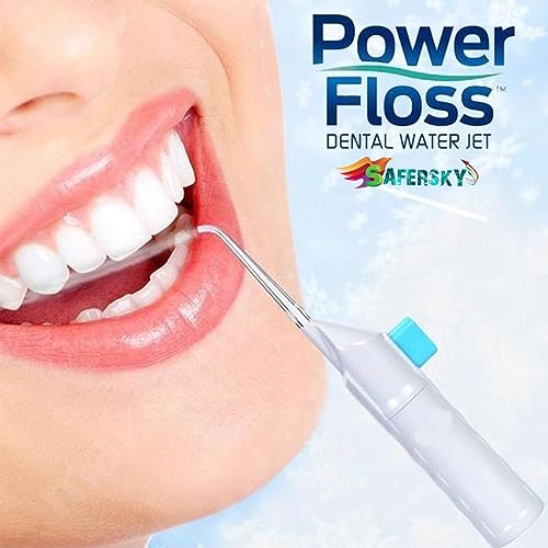 Image of SAFERSKY Water-Jet Flosser Air technology Cords Speed Dental Care Tooth Pick Power Dental Cleaning Whitening Teeth Kit Power Floss Air Powered Dental Water Jet (White)