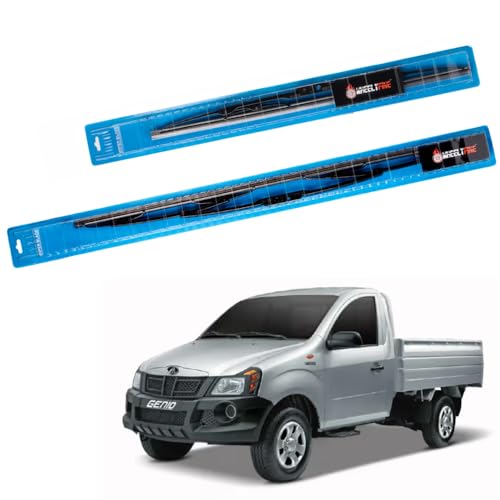 Image of Windshield Car Wiper Blades Metal Frame Water Repellant Cleaning Wiper Blades Refills Best for Mahindra Genio (2011 Onwards) Dr 24 inch /Pa 19 inch