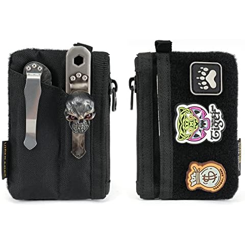 VIPERADE VE17 - Pocket Organiser, Nylon Bags Tool Bag with DIY Patch Area for Men, Bags Organiser Storage for EDC Gears, EDC Coin Sheath EDC Nylon Bag Cover