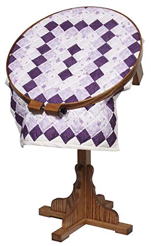 Amish Oak Wood Swivel 22" Quilting Hoop with Stand