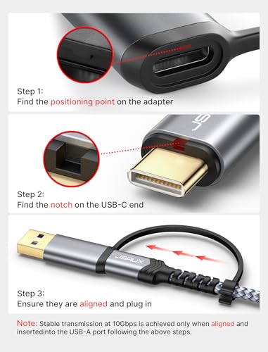 JSAUX USB C/A a Micro B Cable 0.5m, 20Gbps Tipo C/3.0 a Micro B Trenzado de Nailon Cable de Disco Duro Externo Compatible con Seagate WD Toshiba Canvio Westgate, MacBook, iPad, cámara, iPhone 15 Pro - imagen 2