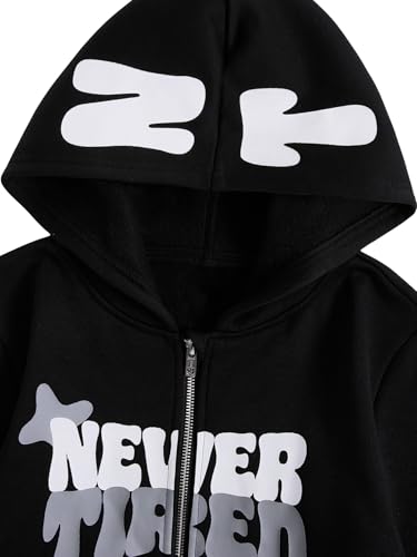 SOLY HUX Boy's Zip Up Hoodies Sweatshirt Y2k Letter Graphic Long Sleeve Streetwear Jacket3