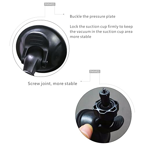 QYNuLi Dash Cam Mount Plastic Dash Camera Suction Mount Cup Holder Black Windshield Dashboard Screw Thread Sucker Holder for Car Action Camera - Image 3