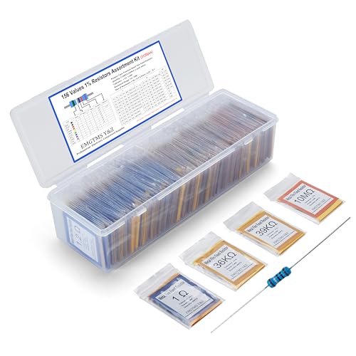 3120 Pcs 156 Values Metal Film Resistor Assortment Kit, 1/4W 1% Tolerance (1Ω-10MΩ), Professionally Organized with Labeled Bags & Durable Case | Ideal for DIY, Electronics, and Precision Circuits