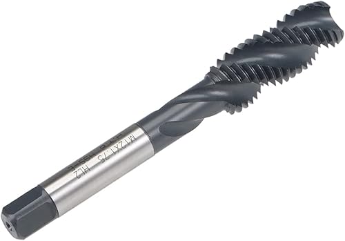 Vista 3 de uxcell M12 x 1,75 espiral flauta roscada, máquina métrica roscado HSS nitruración revestido, vástago redondo con extremo cuadrado, tolerancia H2