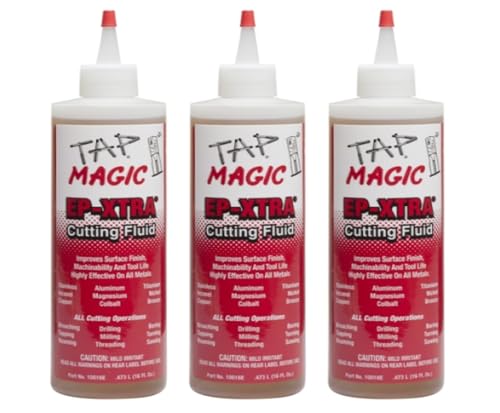 Tap Magic Cutting Fluid, 3 Pack, 16 oz. EP-Extra Cutting Oil for Drilling Metal, Lubricant &