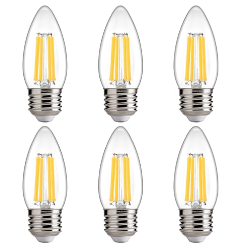 FLSNT 100W Equivalent LED Chandelier Light Bulbs E26 Base, 5000K Daylight Dimmable LED Candelabra Bulbs, 800LM, 6 Pack UL,CA65 Listed.