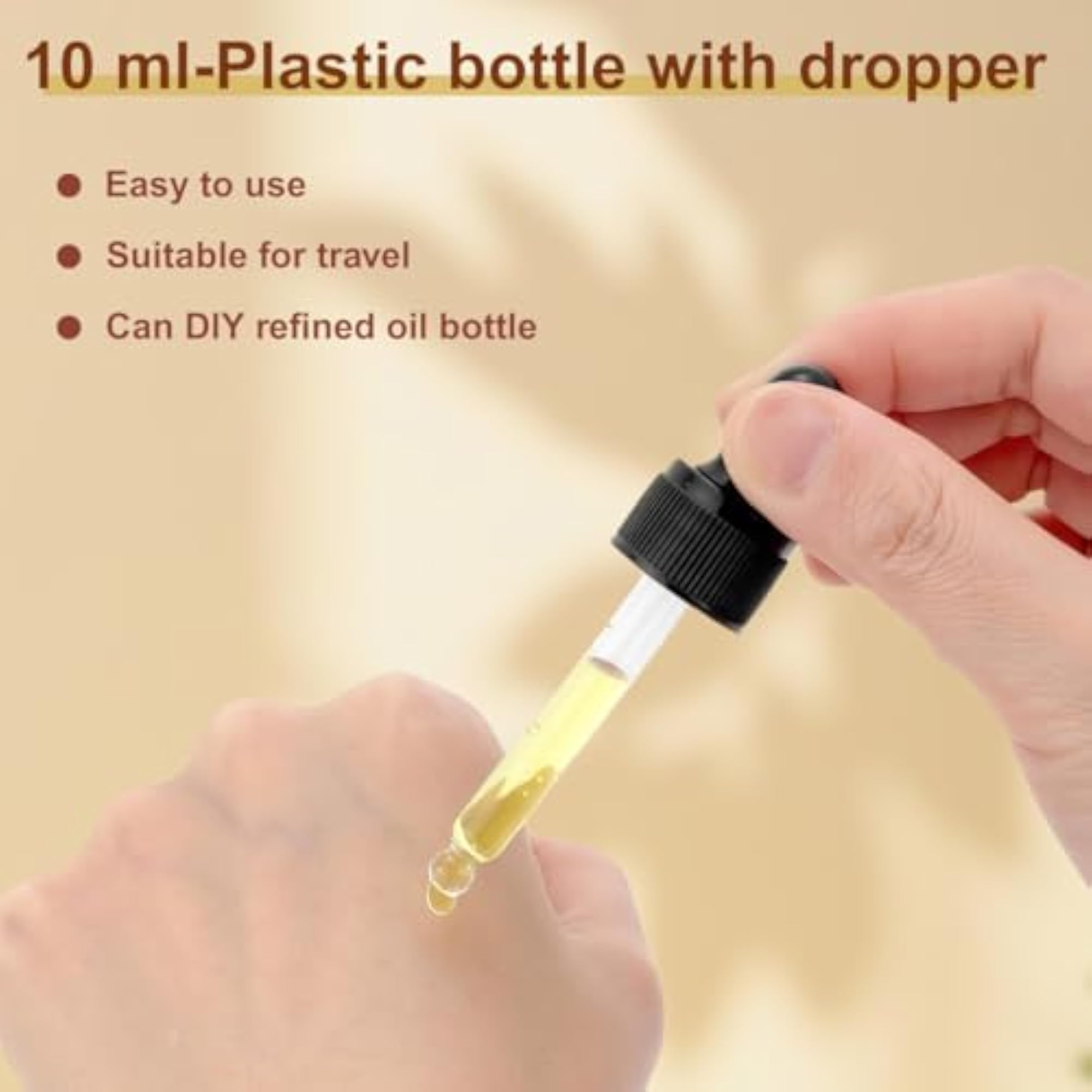 5Pcs 10Ml Plastic Dropper Bottles for Essential Oils