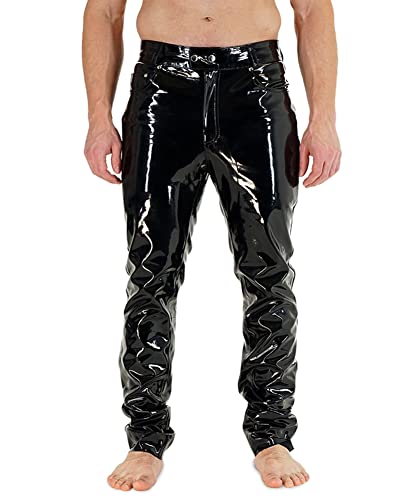 Bockle® Leatherette Shine Kunstlederhose, Kunstleder, kein echtes Leder Schwarz Lederhose, Size: 30W / 32L Cover