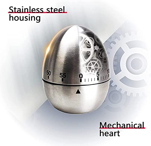 Image of Steel Egg Timer | Kitchen Timer with Alarm | Mechanical Timer Stopwatch for Study, Cooking & Baking | TimerClock for Study Students | CountdownTimer & Time Piece with Alarm (1-pcs)