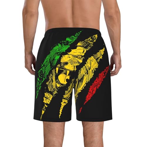 Jamaican Palm Tree Reggae Men's Quick Dry Swim Trunks Beach Board Shorts Swimming Swimwear3