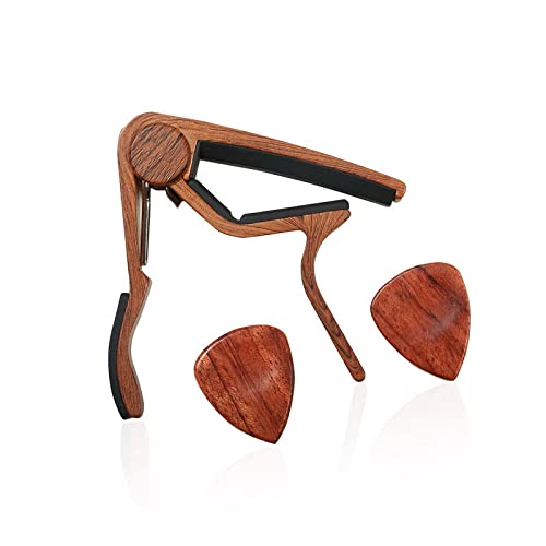 EURYTKS Ukulélé Professionnel Capo Guitare Bois Capo Picks Plectre, pour Acoustique Ballade Guitare Électrique Pièces… - Les Beatles, Paul McCartney, John Lennon, RIngo Starr, George Harrison EURYTKS Ukulélé Professionnel Capo Guitare Bois Capo Picks Plectre, pour Acoustique Ballade Guitare Électrique Pièces… – Image 3