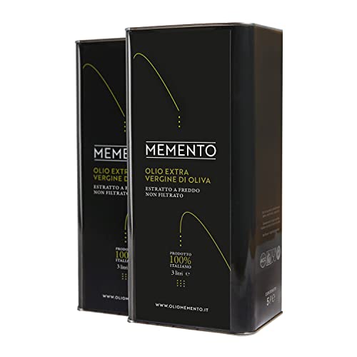 MEMENTO - L’huile d'olive vierge extra – Premium - Extraction à froid - Non filtrée - 100% italienne (6 Litres)
