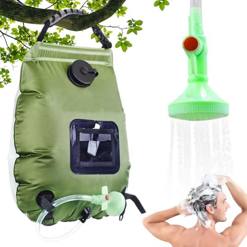 Sac de douche portable 20L de grande capacité avec tuyau et pommeau intégré